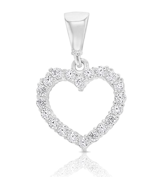 9W CZ SET LOVEHEART PENDANT