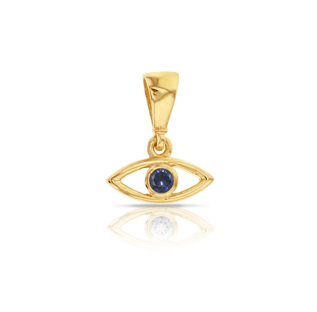 9Y SINGLE CZ EVIL EYE PENDANT