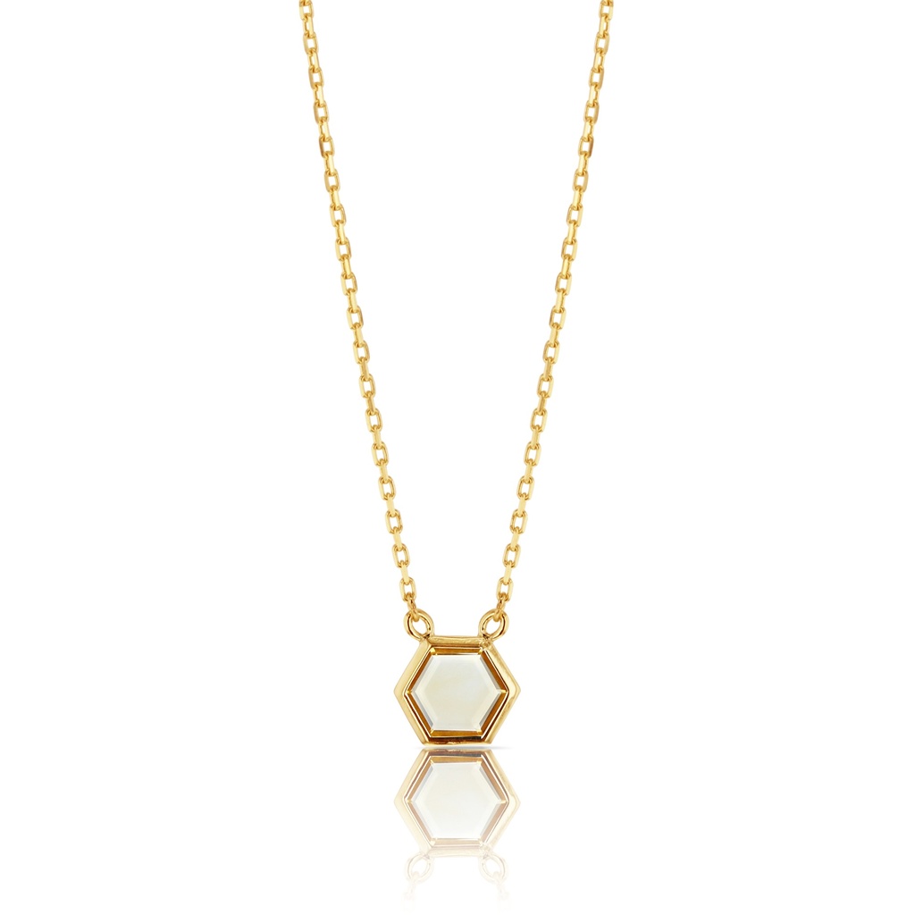 ## 9Y HEXAGON CITRINE NECKLACE