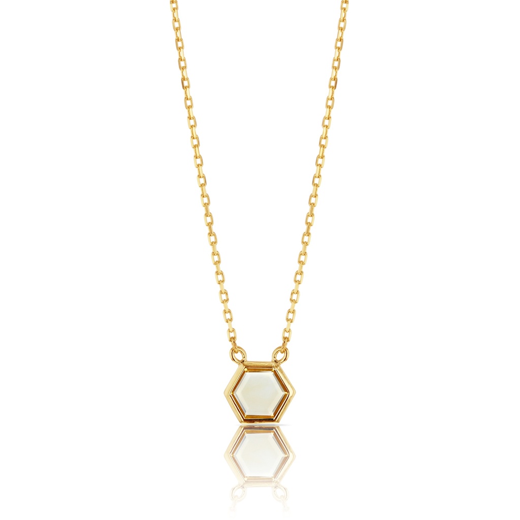 ## 9Y HEXAGON CITRINE NECKLACE