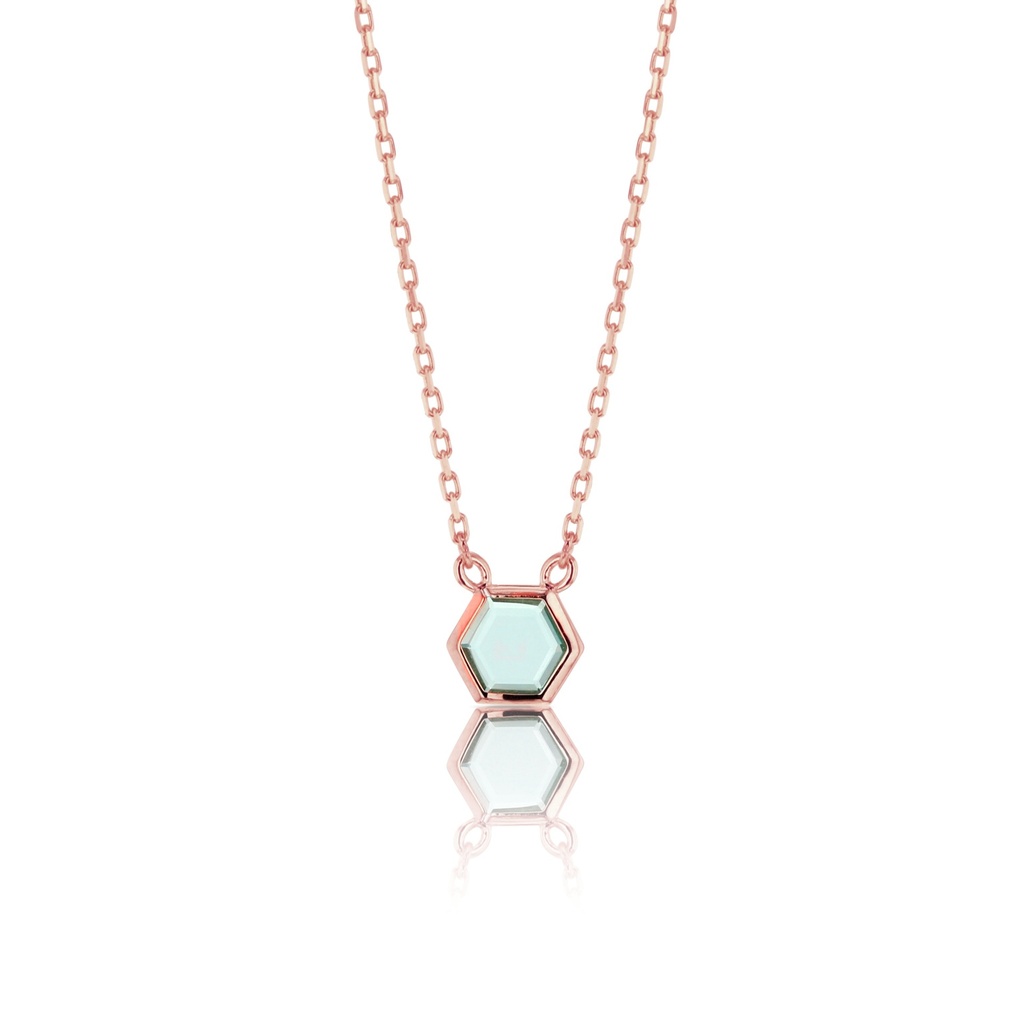 9P HEXAGON TOPAZ NECKLACE