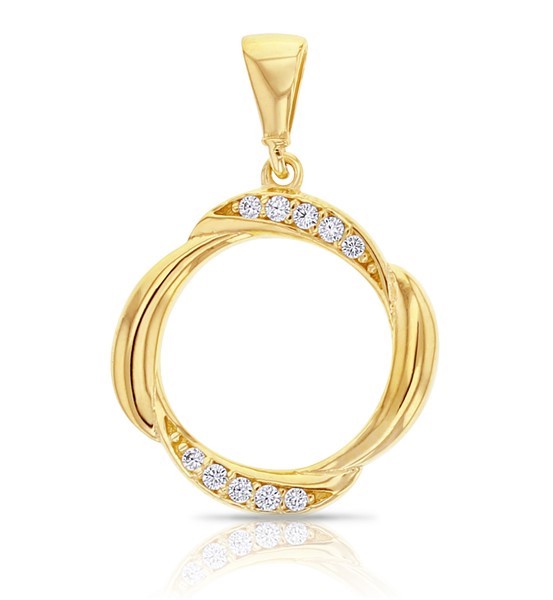 ## 9Y CZ CROSS OVER CIRCLE PENDAN