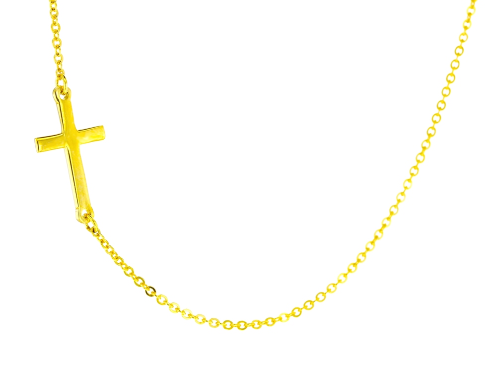 SMALL PLAIN CROSS ATTACHED TO CHAIN