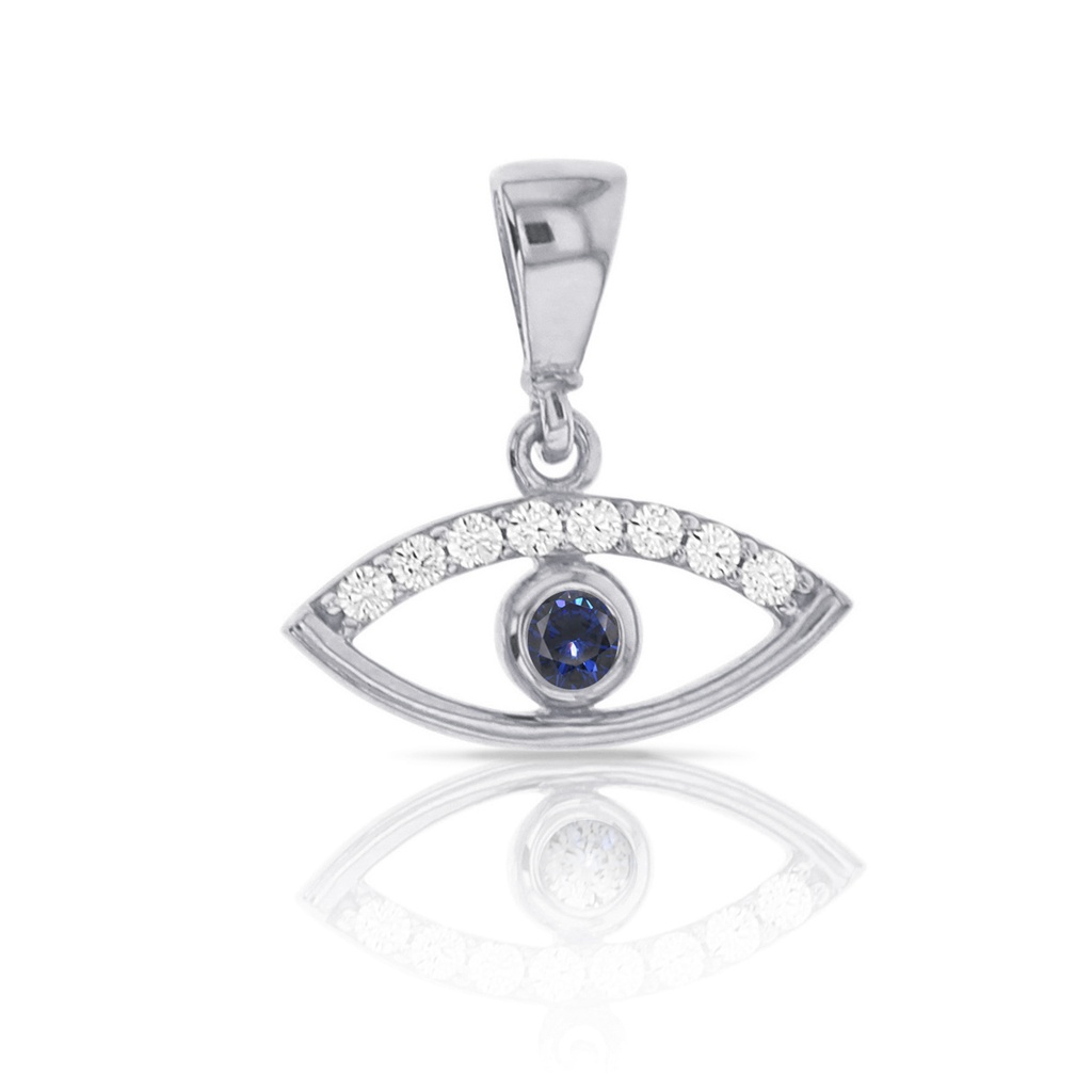 9W FANCY CZ SET EVIL EYE PENDANT