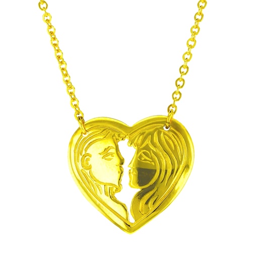LRG BOY/GIRL PENDANT ON FINE HAMMERED CABLE CHAIN