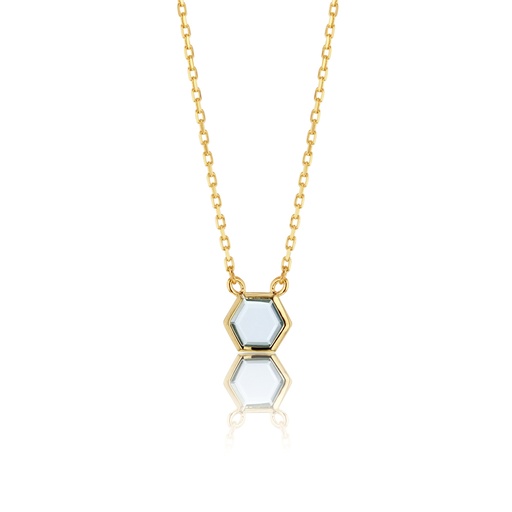 [BB95] ## 9Y HEXAGON TOPAZ NECKLACE