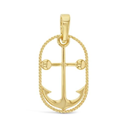 [PD86] ## 9Y ANCHOR IN OVAL PENDANT