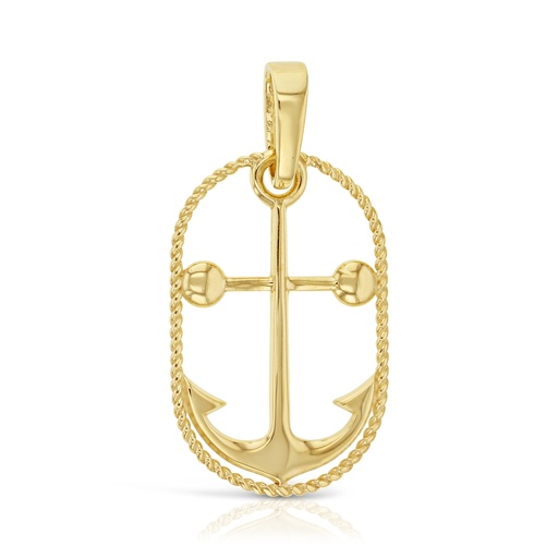 [PD86] ## 9Y ANCHOR IN OVAL PENDANT