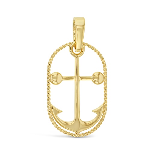 [PD86] 9Y ANCHOR IN OVAL PENDANT