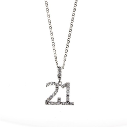 [STPD196] 9W CZ SET '21' PENDANT