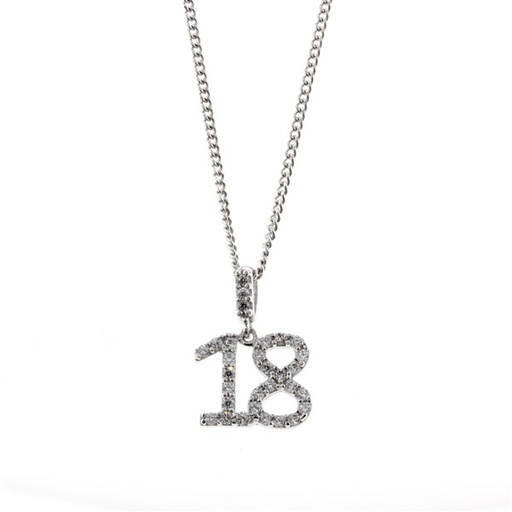 [STPD198] 9W CZ SET '18' PENDANT