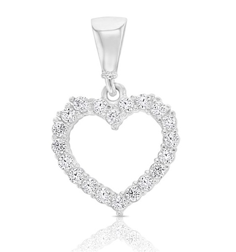 [STPD289] 9W CZ SET LOVEHEART PENDANT