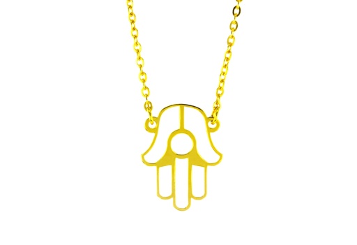 HAND PENDANT ON FINE HAMMERED CABLE CHAIN