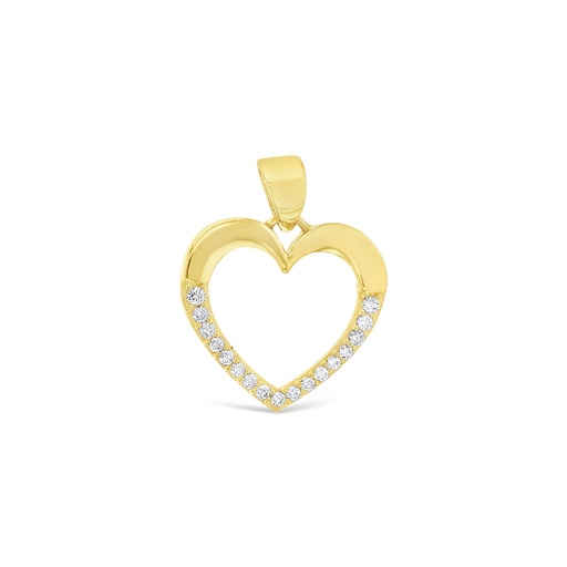 [STPD322] 9Y HALF CZ HEART PENDANT