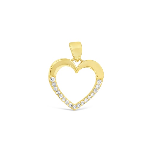 [STPD322] 9Y HALF CZ HEART PENDANT