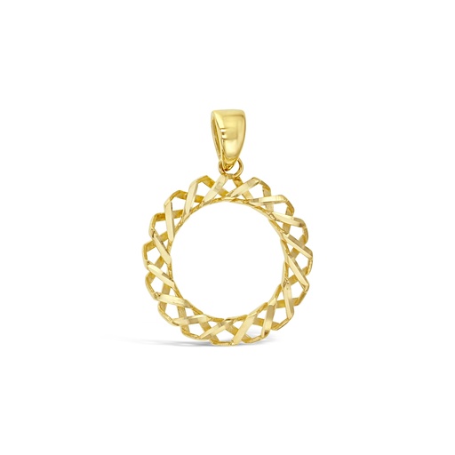 [PD82] ## 9Y DIA CUT TWIST CIRCLE PENDAN