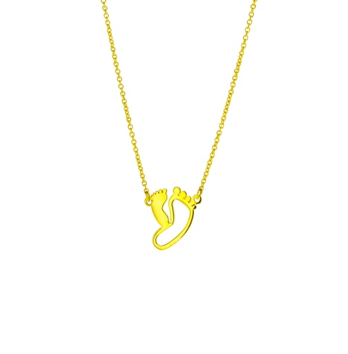 FOOTPRINTS ON FINE HAMMERED CABLE CHAIN