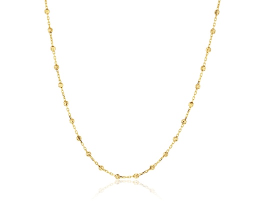 [BB79] 9Y CABLE WITH D/CUT BALLS NECKLACE