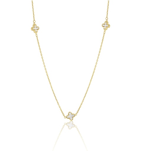 [BB74] 9Y MOTHER OF PEARL CLOVER NECKLACE