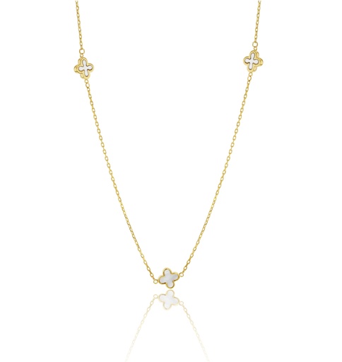 [BB74] 9Y MOTHER OF PEARL CLOVER NECKLACE