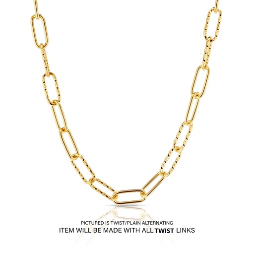 9CT SILVER FILLED ROUNDED PAPERCLIP SMALL TWIST