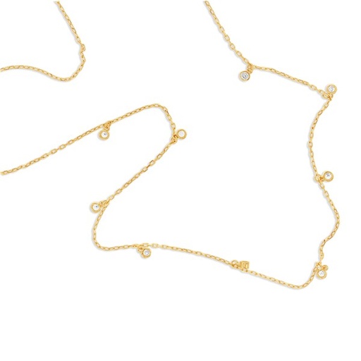 [BB58] ## 9Y FINE NECKLACE W/ CZ DROPS