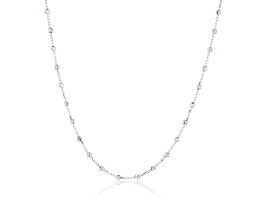 [BB79-WG] 9W CABLE WITH D/CUT BALLS NECKLACE