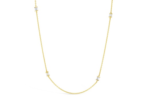 [BB117] ## 9Y FANCY CZ BAGUETTE NECKLACE