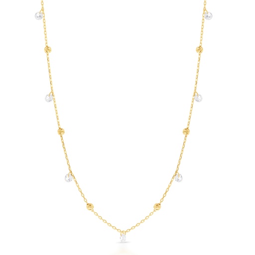 [BB87] 9Y BALL & CRYSTAL DROPS NECKLACE