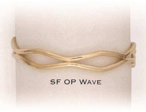 [SF OP WAVE] 9CT SILVER FILLED OPEN OPPOSITE WAVE BANGLE