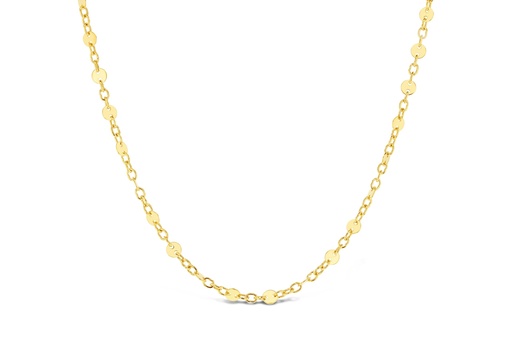 [BB110] 9Y FLAT DISC LINK NECKLACE