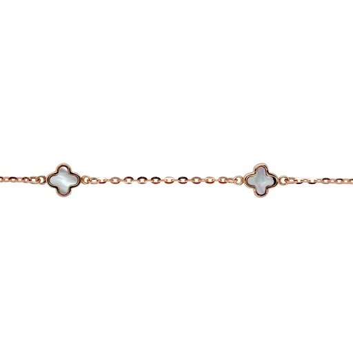 [BB126-RG] 9R MINI CLOVER M.O.P. BRACELET