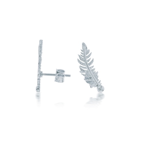 [EAR738] ## 9W FEATHER STUD EAR CLIMBER