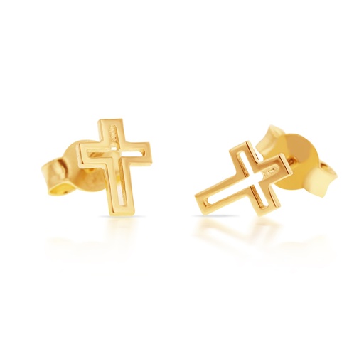 [EAR741] 9Y PLAIN MINI CROSS STUD