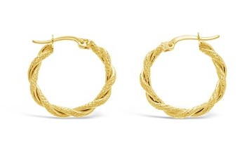 [EAR374]  9Y 2.6MMX15.6MM TWIST HOOP