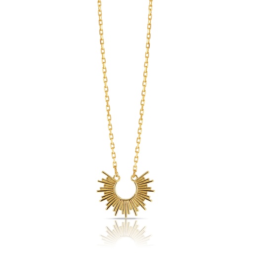 [BB92] 9Y STRIPED OPEN CIRCLE NECKLACE SUN