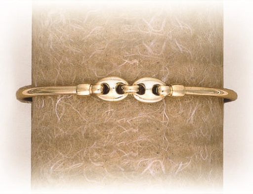 9CT SILVER FILLED BANGLE DOUBLE MARINER LINK FEATURE