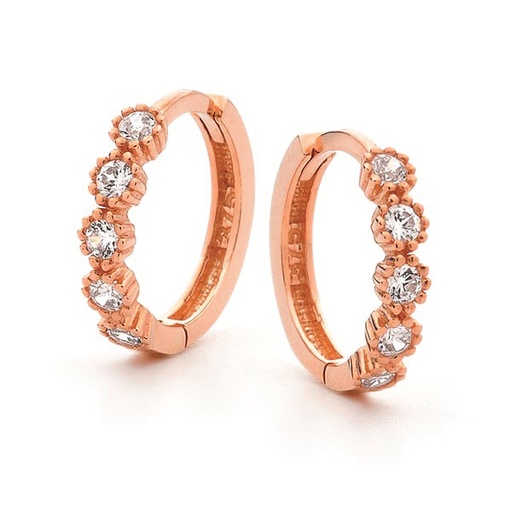 [EAR269-RG] 9P CZ SET 9.5MM HUGGIE