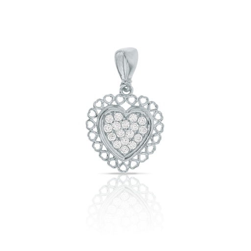 [STPD303] ## 9W CZ SET HEART PEND