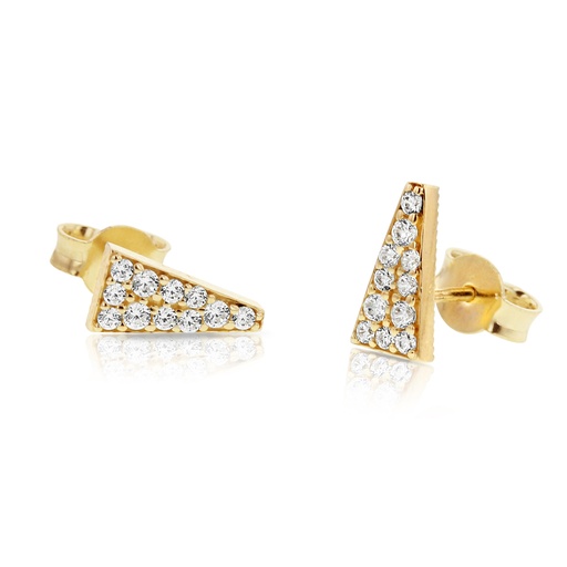 [EAR766]  9Y CZ TRIANGLE STUD