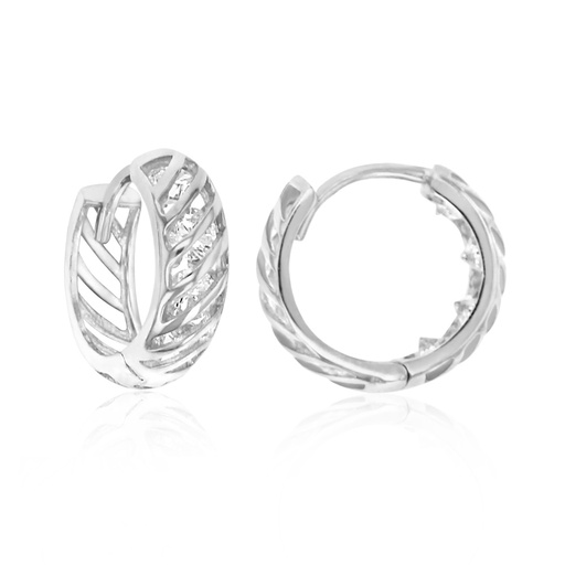 [EAR673] ## 9W CZ OPEN CUTOUT HUGGIE