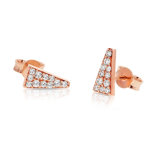 [EAR768]  9R CZ TRIANGLE STUD