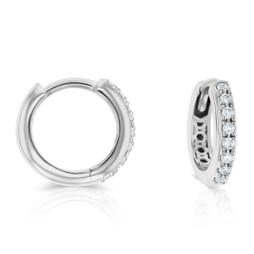 [18DE001-W] 18W 8MM HUGGIE - TDW: 0.12CT