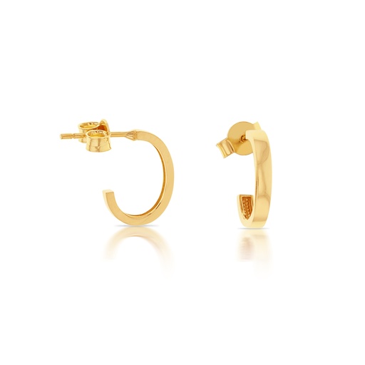 [EAR711]  9Y FLAT TUBE 3/4 OVAL HOOP STUD