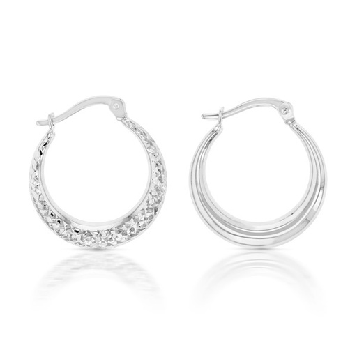 [EAR578] ## 9W DIAMOND CUT CRESCENT HOOP