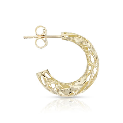 [EAR893] ## 9Y FANCY CUTOUT HOOP STUD