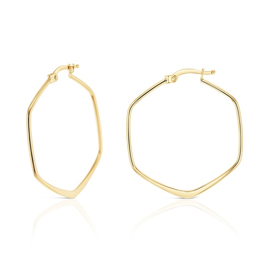 [EAR1072] ## 9Y FINE WIRE HEXAGONAL HOOP