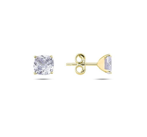 [EAR1053] ## 9Y LARGE CZ SET CLAW STUD 6.0MM
