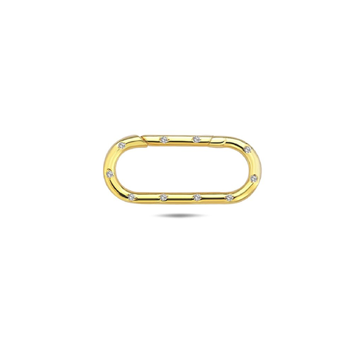 [ENH19-9Y] ## 9Y 18.6MM SPACED CZ BORDER OVAL ENHANCER CLIP