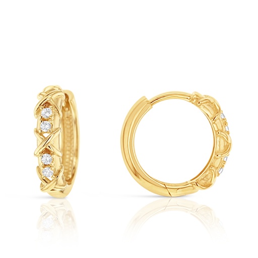 [EAR1027] ## 9Y CRISS CROSSOVER CZ HUGGIES